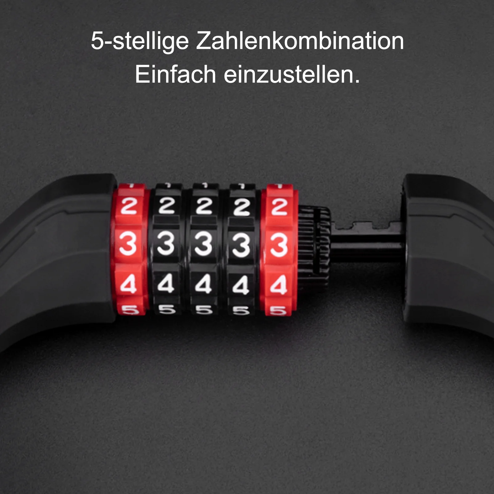ROCKBROS Fahrradschloss mit 5-stelligem Zahlencode aus PVC und Stahl - Image 4