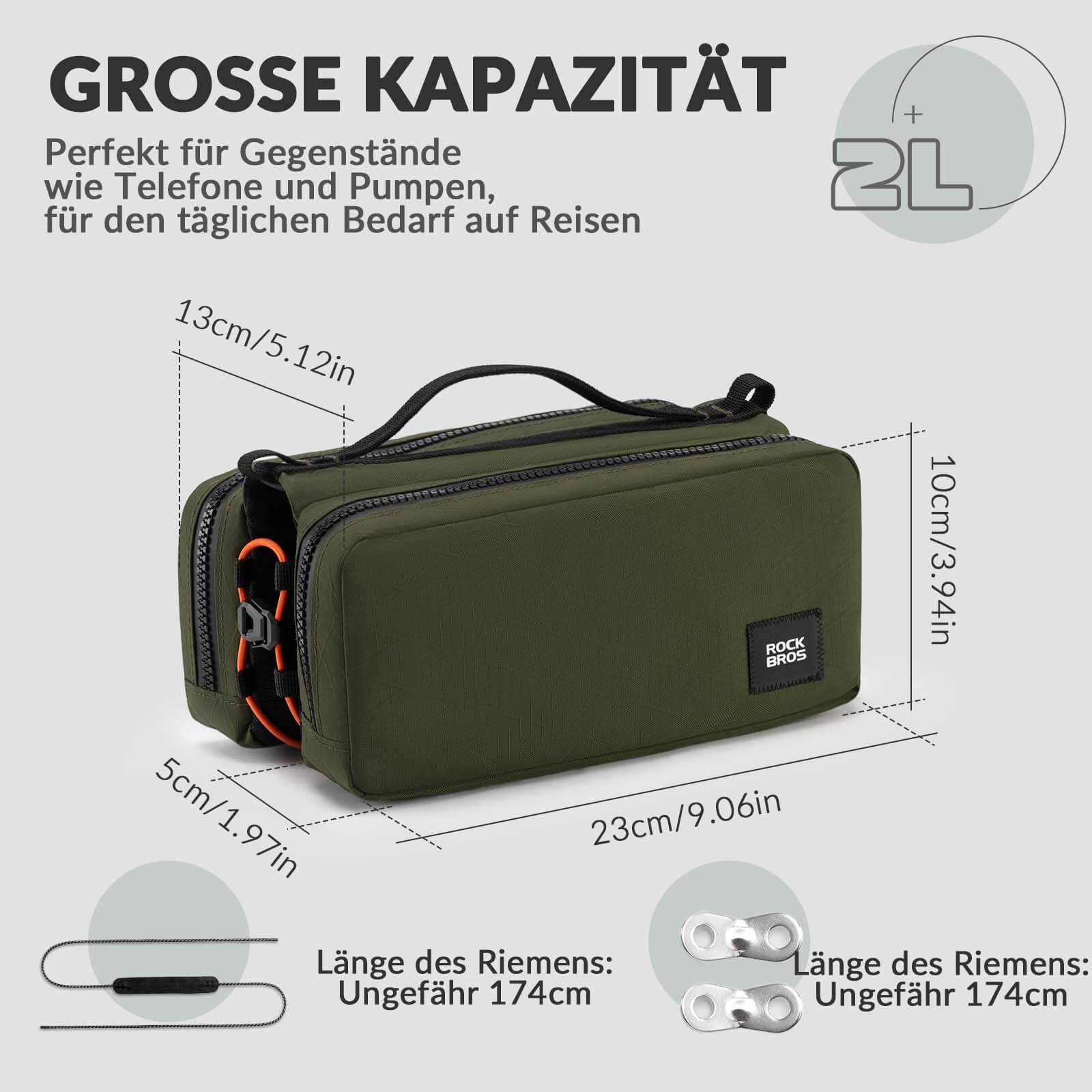 ROCKBROS Fahrradtasche Rahmentasche mit Schultergurt Oberrohrtasche - Image 18