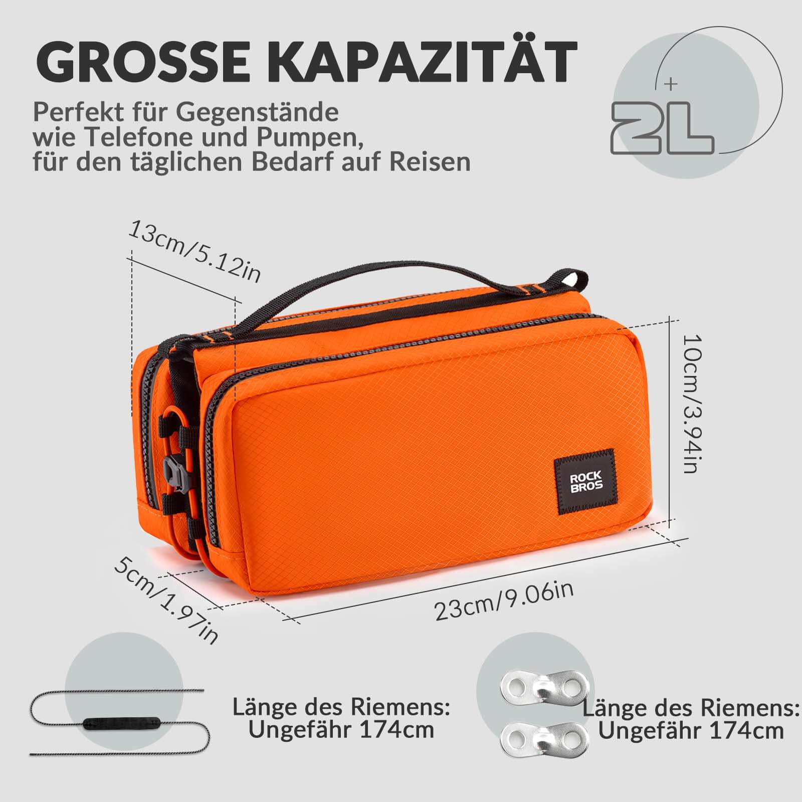 ROCKBROS Fahrradtasche Rahmentasche mit Schultergurt Oberrohrtasche - Image 20