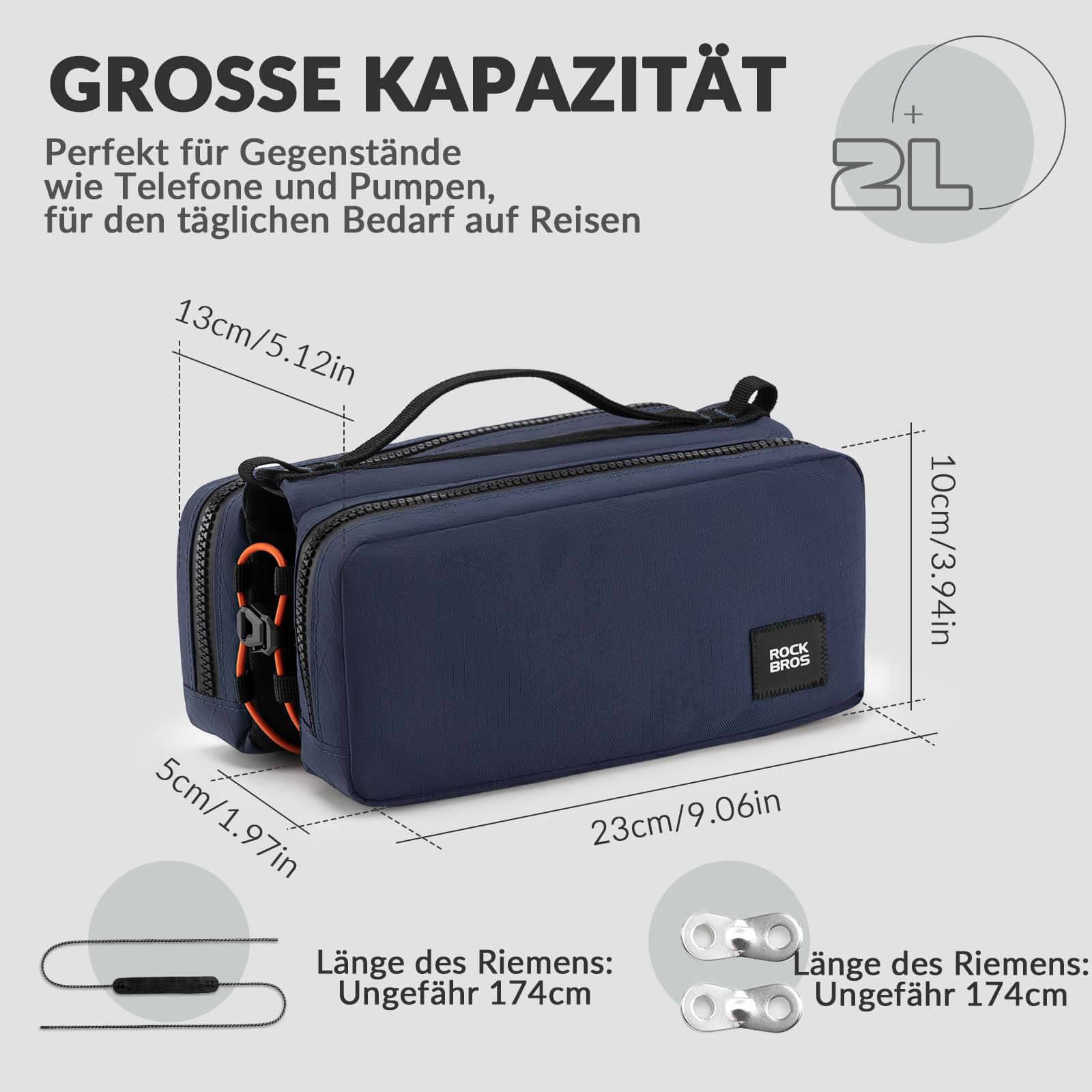 ROCKBROS Fahrradtasche Rahmentasche mit Schultergurt Oberrohrtasche - Image 9