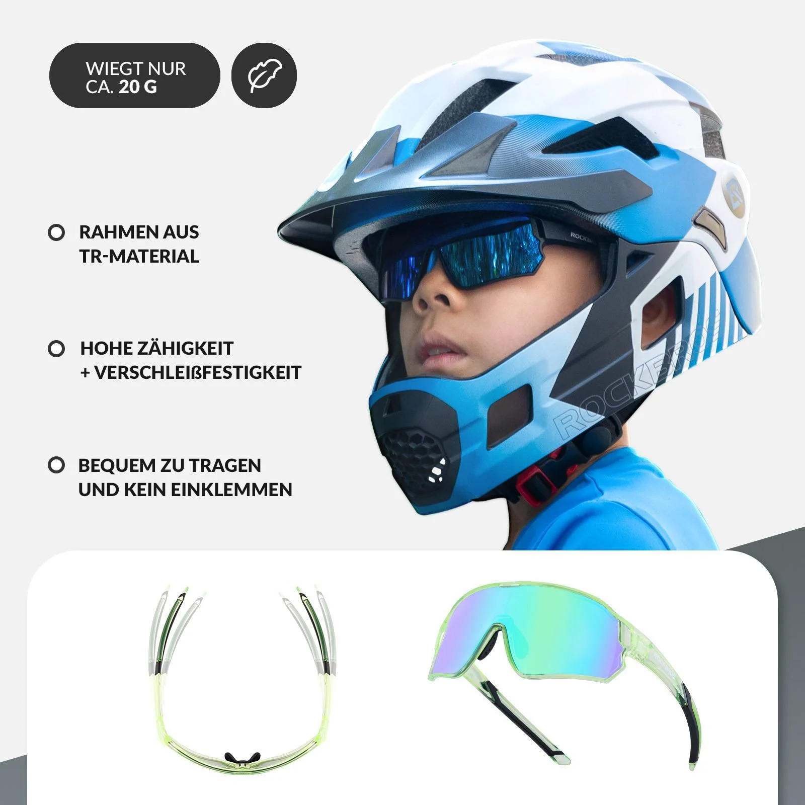 ROCKBROS Kinder Fahrradbrille UV400-Schutz Polarisierte Sonnenbrille - Image 25