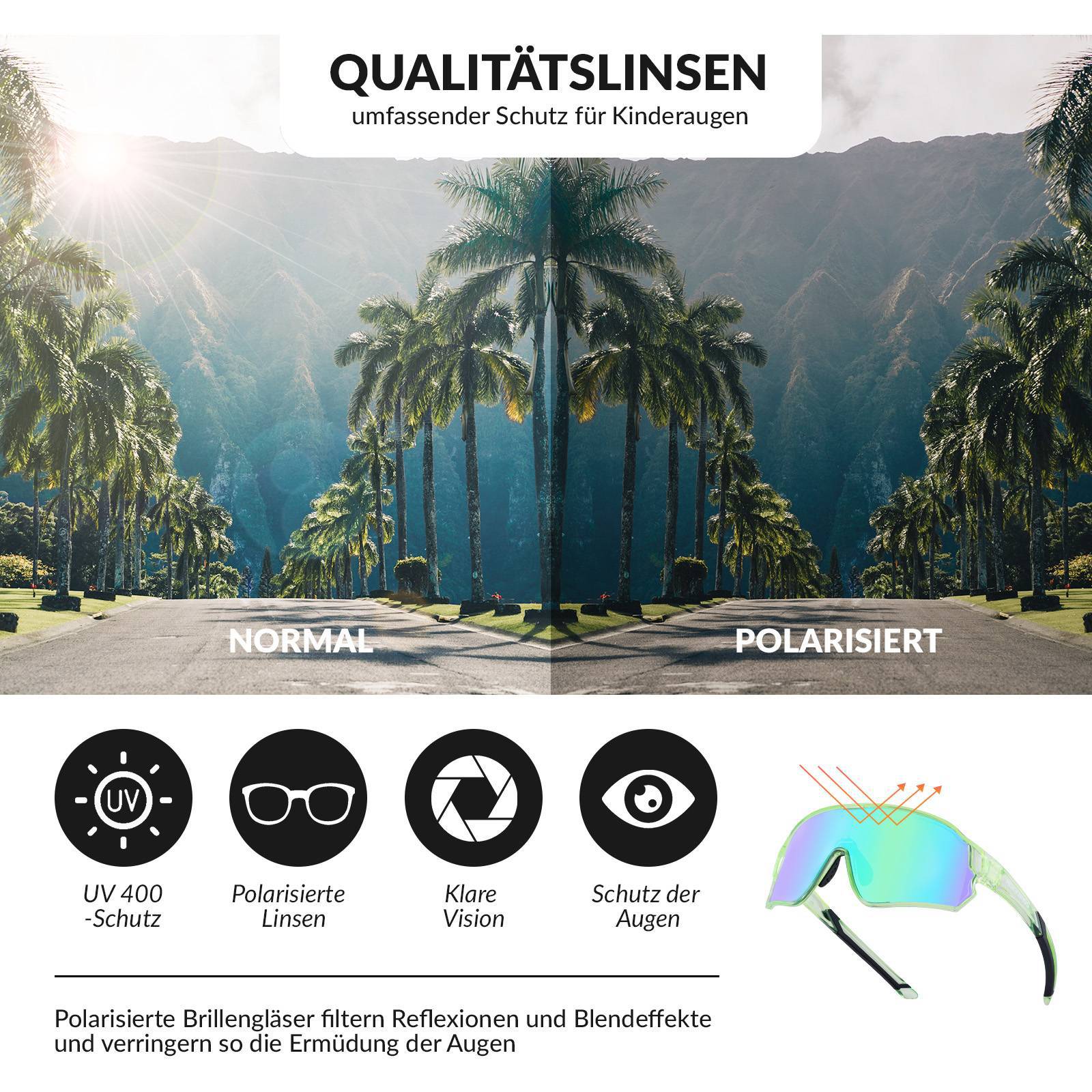ROCKBROS Kinder Fahrradbrille UV400-Schutz Polarisierte Sonnenbrille - Image 29