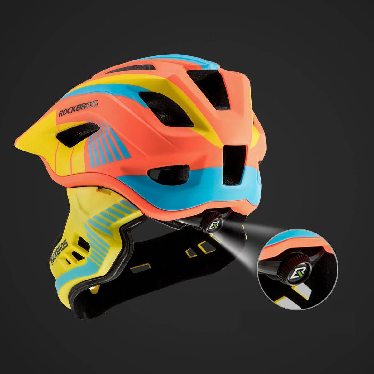 ROCKBROS Kinder helm Integriert Fahrradhelm mit Abnehmbarem Kinnschutz - Image 28