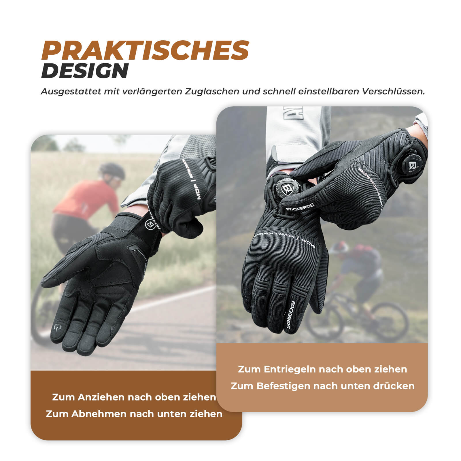 ROCKBROS Motorradhandschuhe Atmungsaktiv Handschuhe Touchscreen - Image 5