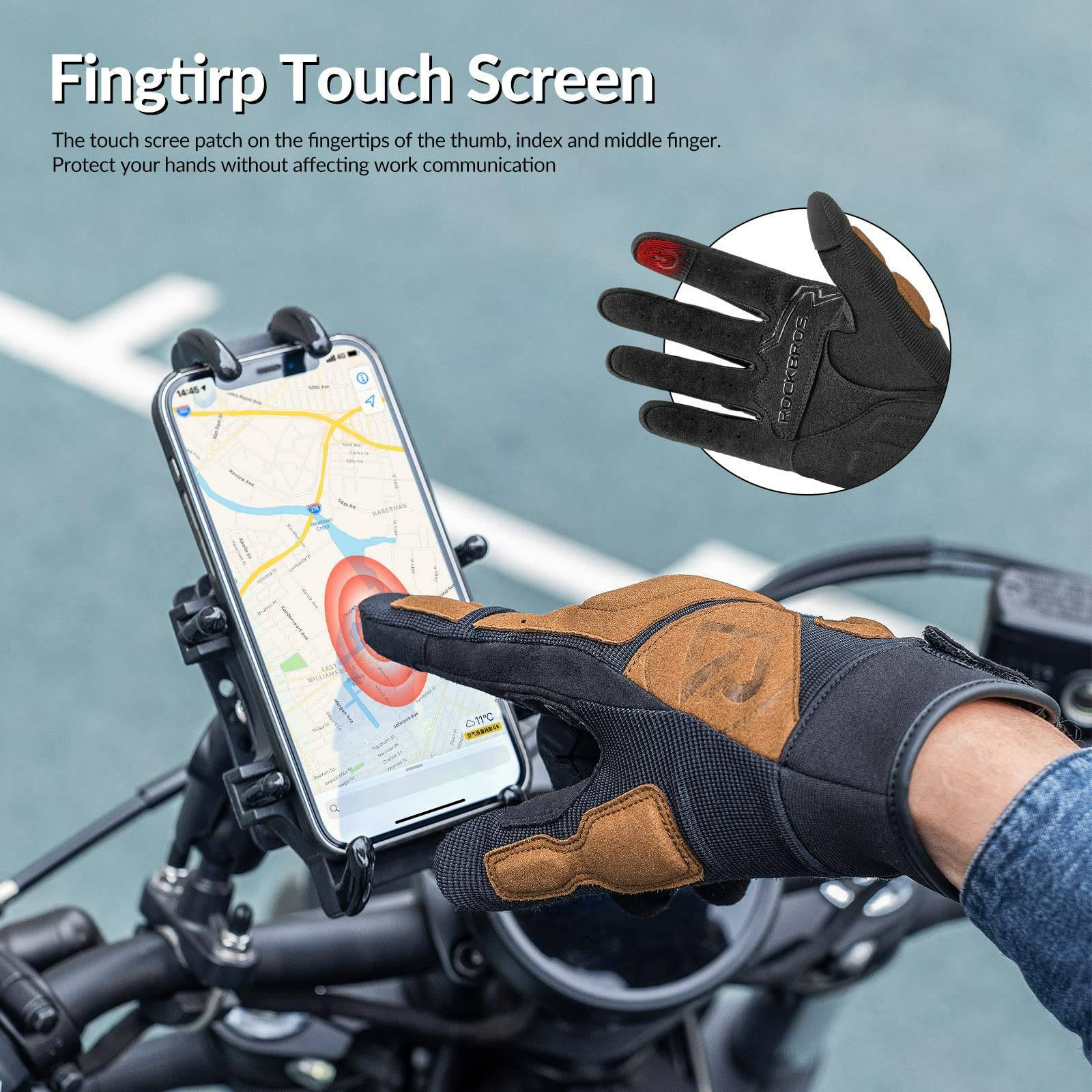 ROCKBROS Motorradhandschuhe Winddichte Touchscreen Herren Handschuhe - Image 17