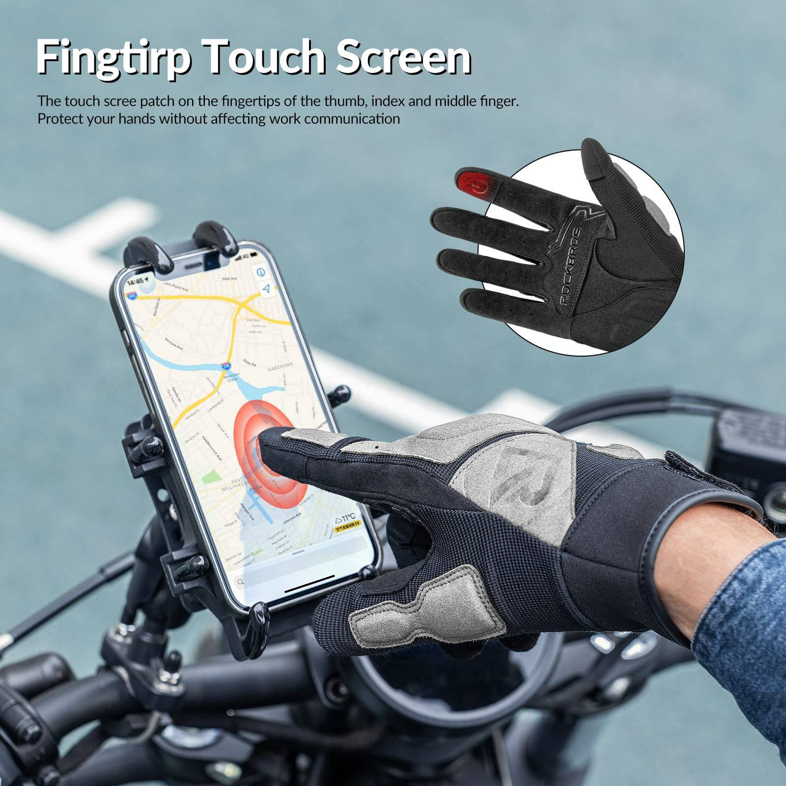 ROCKBROS Motorradhandschuhe Winddichte Touchscreen Herren Handschuhe - Image 7