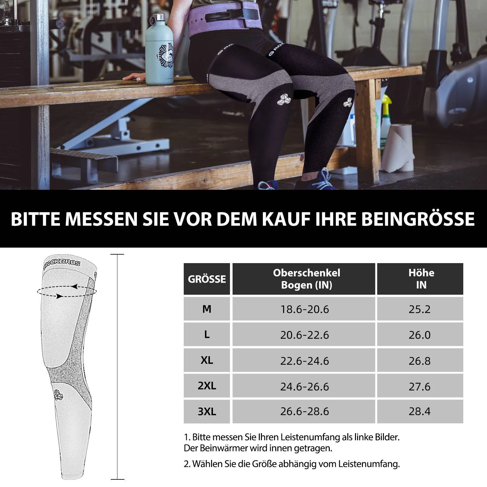 ROCKBROS Radsport Beinlinge Winter Beinwärmer für Damen & Herren - Image 3