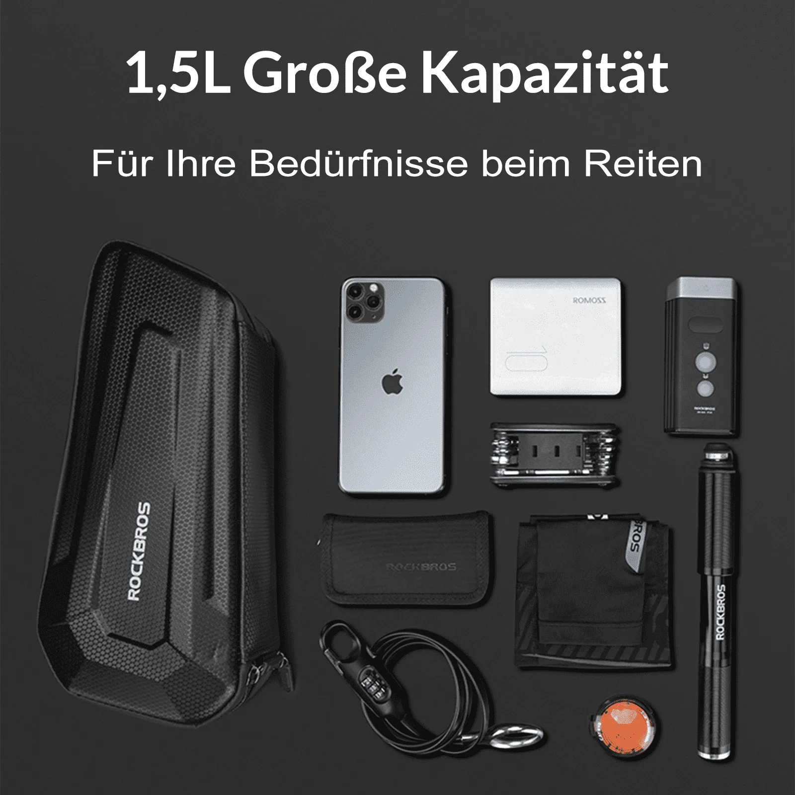 ROCKBROS Rahmentasche Fahrradtasche für MTB, Rennräder 1,5L / 2,5L - Image 2