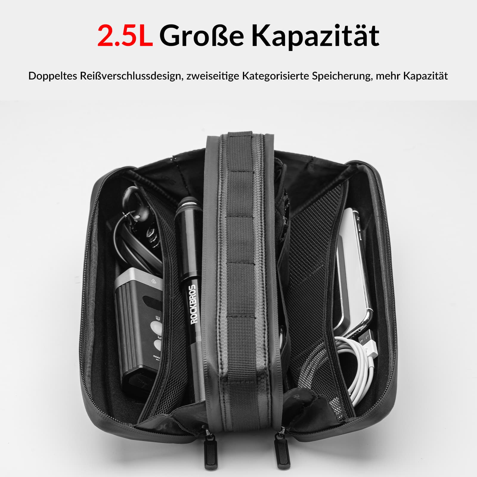 ROCKBROS Rahmentasche Fahrradtasche für MTB, Rennräder 1,5L / 2,5L - Image 7