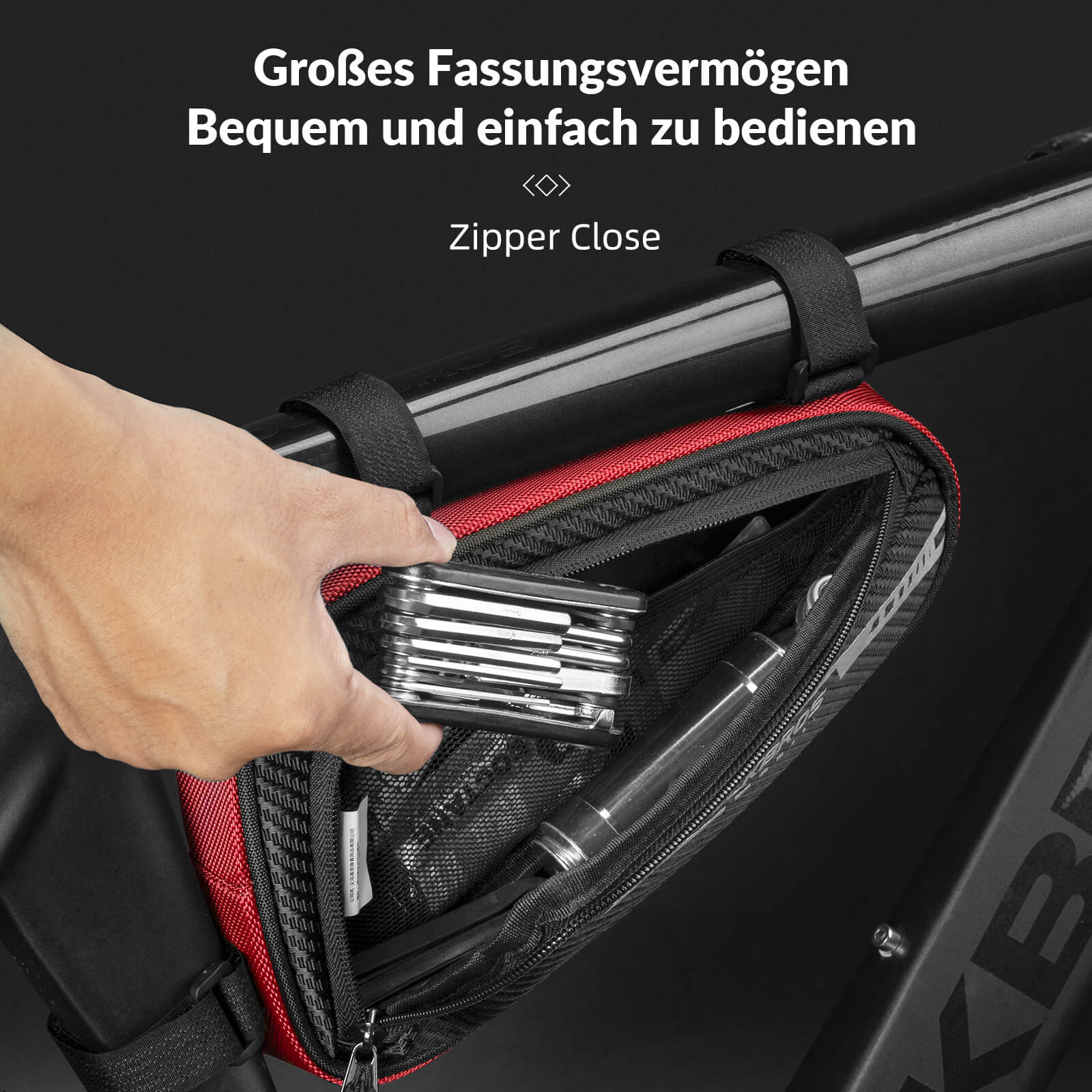 ROCKBROS Rahmentasche wasserdicht Dreieckstasche für MTB & Rennräder 1,2L - Image 21
