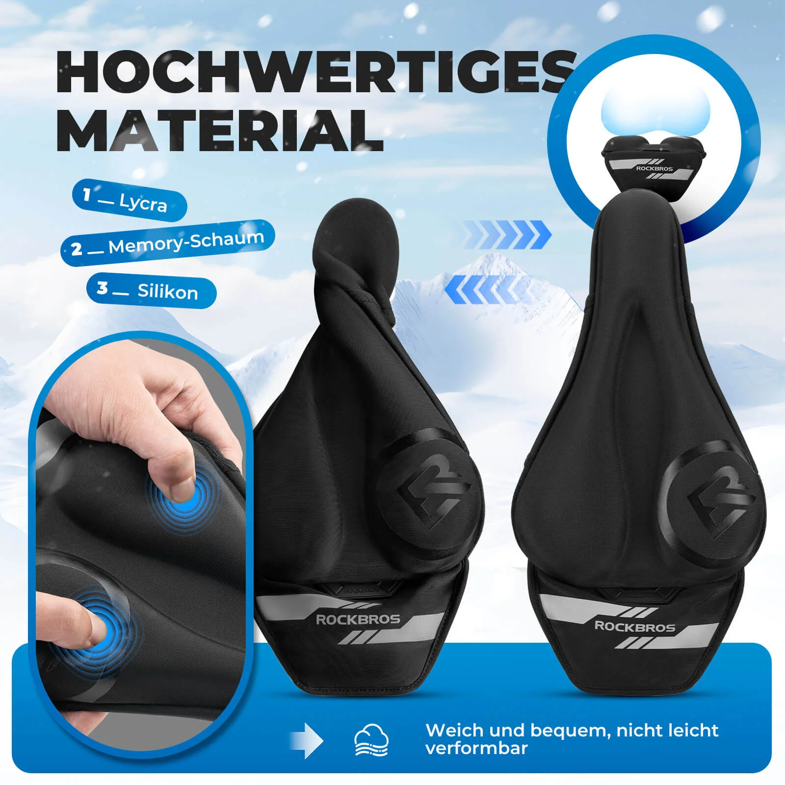 ROCKBROS Sattelbezug Sattelschutz Beheizbar Schnellspanner für MTB Rennrad E-Bike - Image 5