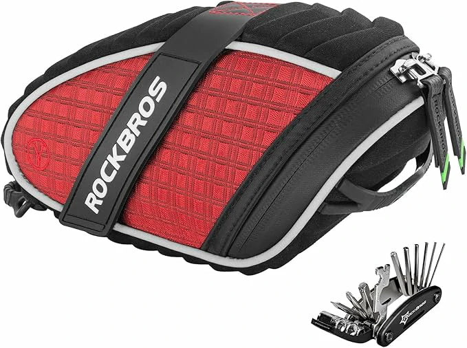 ROCKBROS Satteltaschen Fahrradsitz Taschen mit Rücklichthalter 1L - Image 16