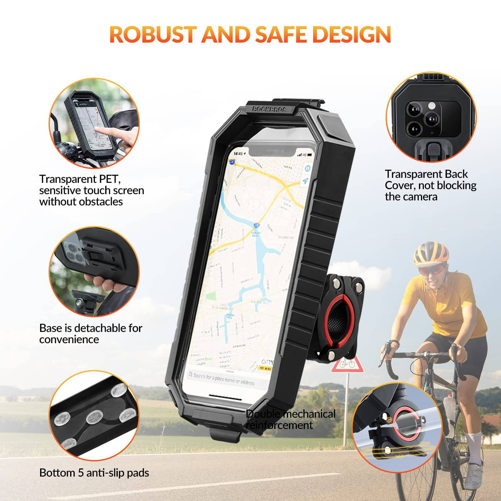 ROCKBROS Smartphone Halterung 360° Drehbar für 6,8 Zoll Smartphone - Image 5