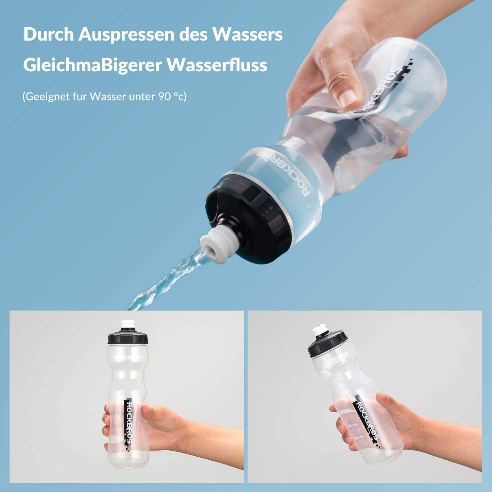 ROCKBROS Sport Trinkflasche 750ml Fahrrad Wasserflasche BPA-Frei - Image 19