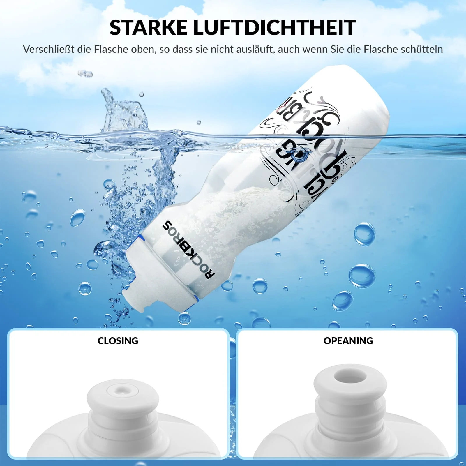 ROCKBROS Sport Trinkflasche 750ml Fahrrad Wasserflasche BPA-Frei - Image 4