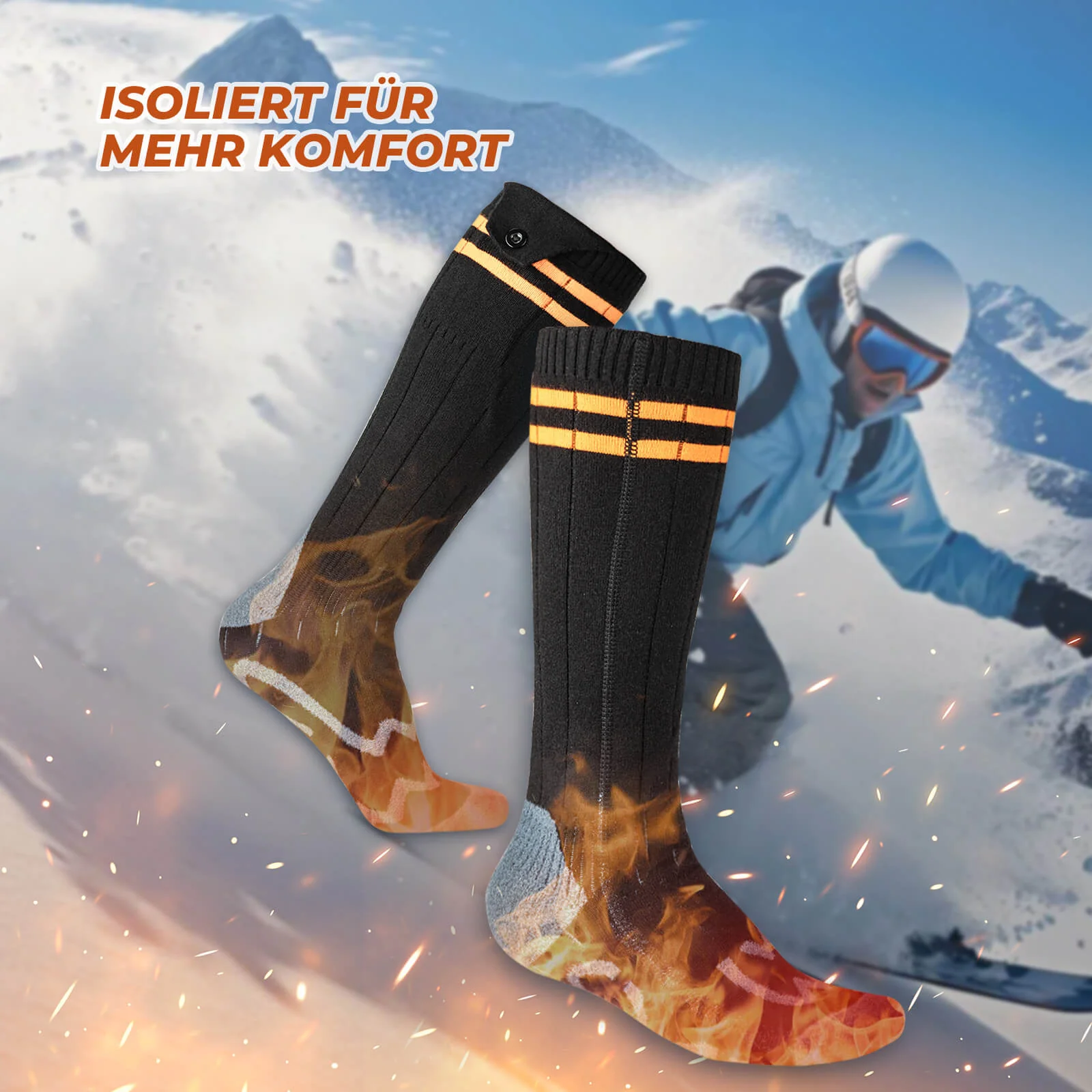 ROCKBROS Sportsocken Fahrradsocken Winter Heizsocken Wiederaufladbar 5000mAh - Image 7