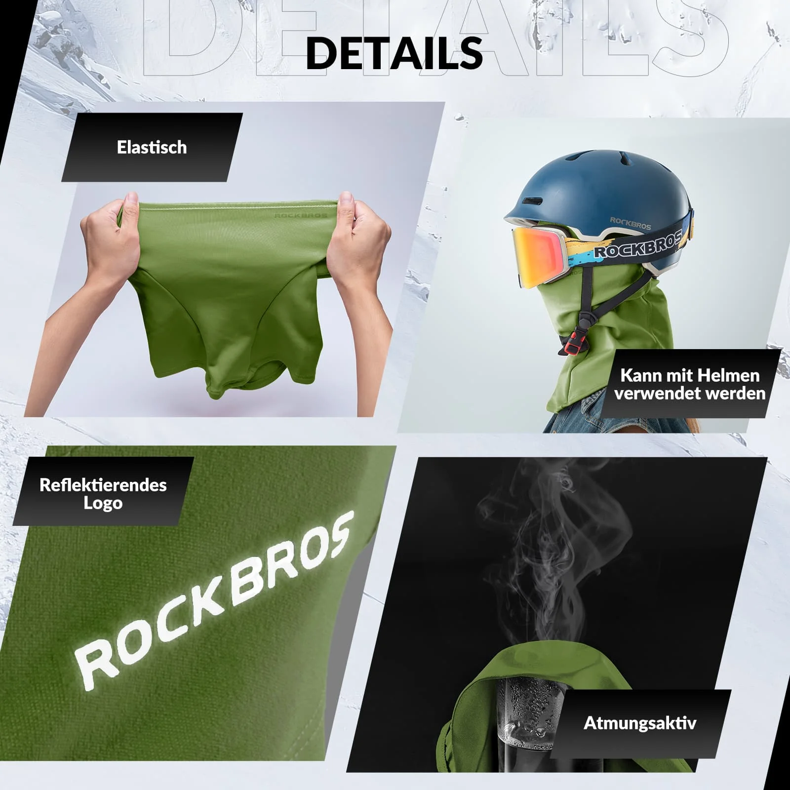 ROCKBROS Sturmhaube Herbst Winter Balaclava für Outdoorsports Unisex - Image 44