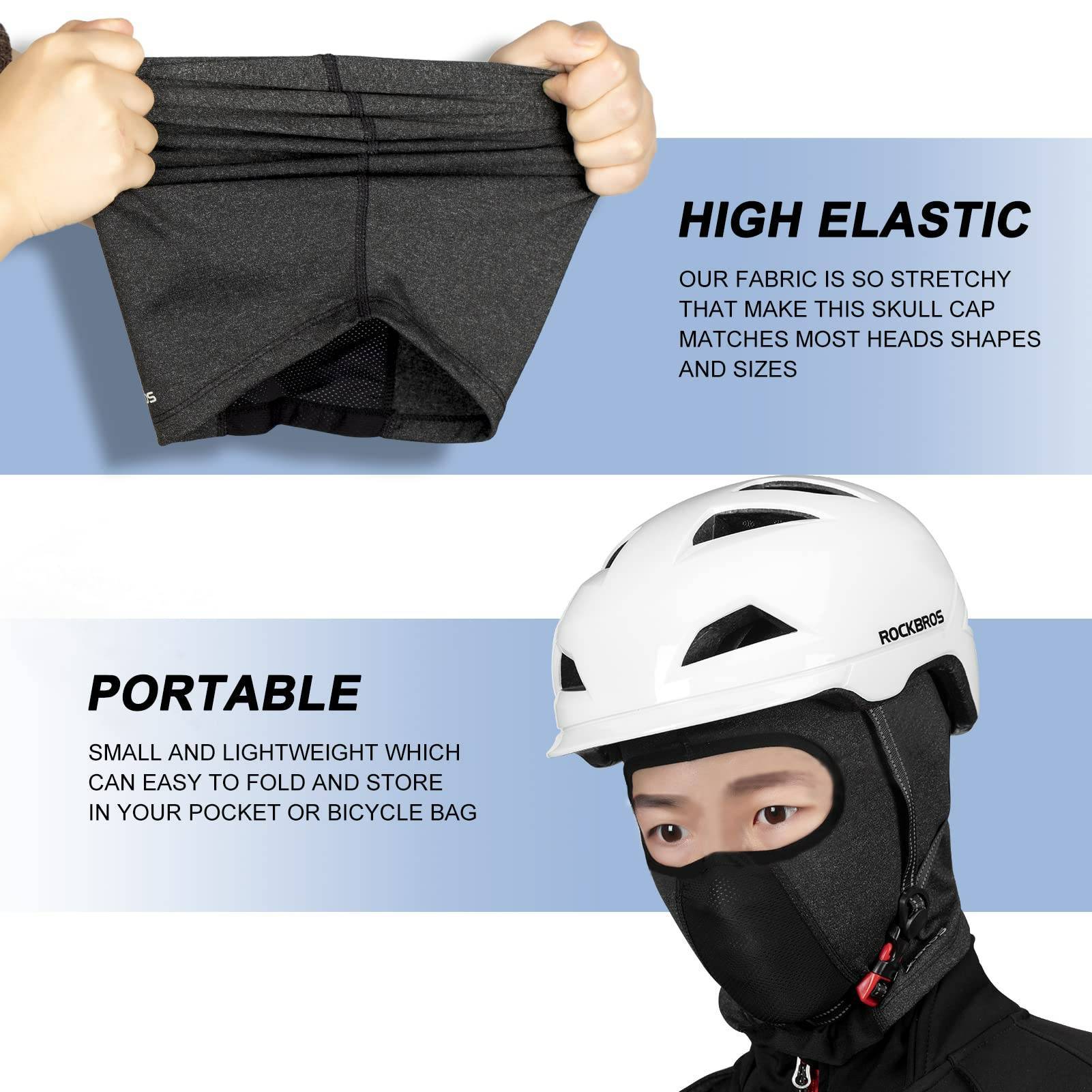 ROCKBROS Sturmhaube Warm Fahrrad Gesichtsmaske Balaclava 54-62CM Unisex - Image 3