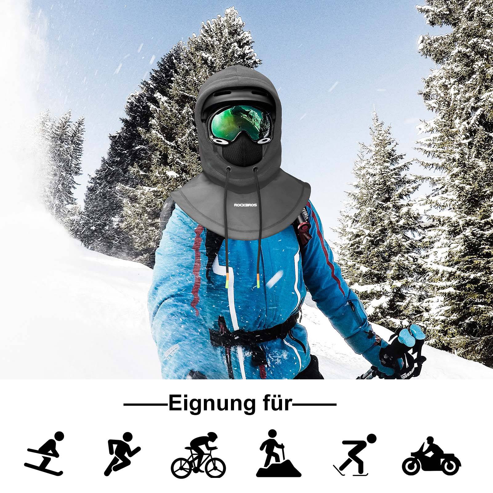 ROCKBROS Sturmhaube Winddicht Fahrrad Full Face Gesichtshaube für Radfahren Skifahren - Image 9