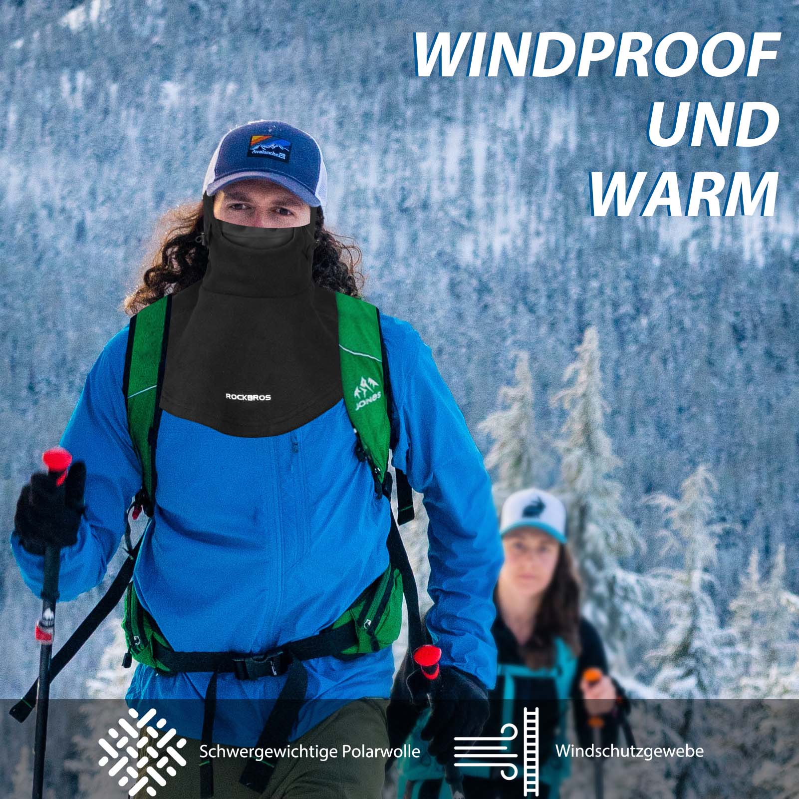 ROCKBROS Sturmhaube Winter Balaclava wärmer für Outdoor-Sportarten - Image 8