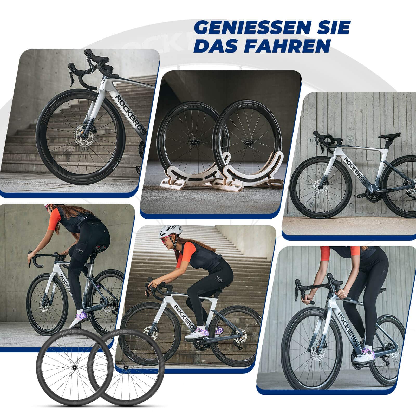 ROCKBROS T700 Carbon Laufradsatz 28‘‘ 50mm Scheibenbremse Steckachse Laufrad Set für Rennrad und SHIMANO 8-12 Fach 24 Speichen 36T-Stahllager - Image 6
