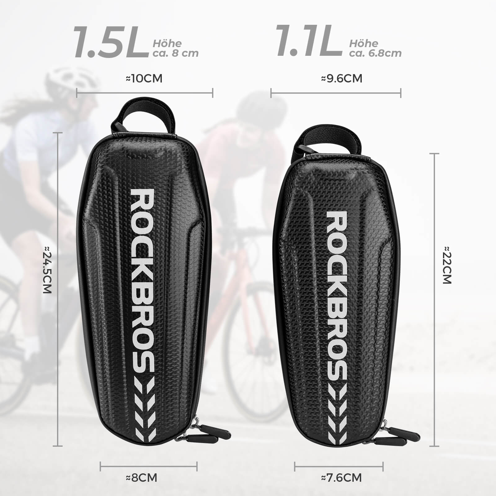 ROCKBROS Wasserdicht Oberrohrtasche Satteltasche 1L/1,5L Schwarz - Image 3