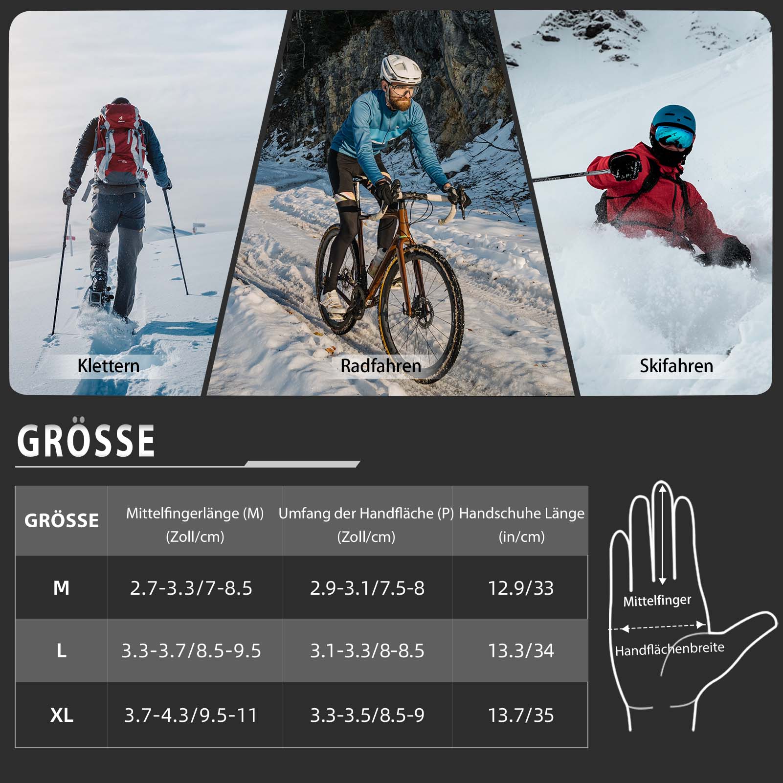 ROCKBROS Winter Handschuhe Beheizbare Fahrradhandschuhe mit Batterie M-XL - Image 7